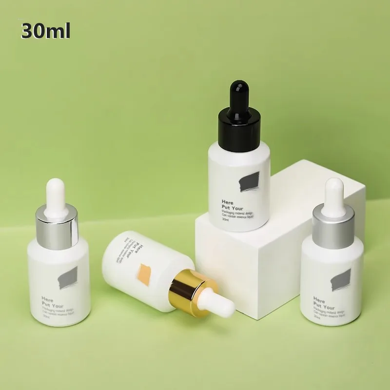 

10/30/50pcs 30ml Empty Dropper Bottles White Glass Essential Oil Bottle With Pipette Attar oil Bottle Refillable Bottle