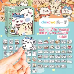 Anmie Chiikawa 60pcs/box Kawaii Hachiware Usagi Stickers Cartoon Cute Decals for Children's Notebook Stickers Kids Toy Gift