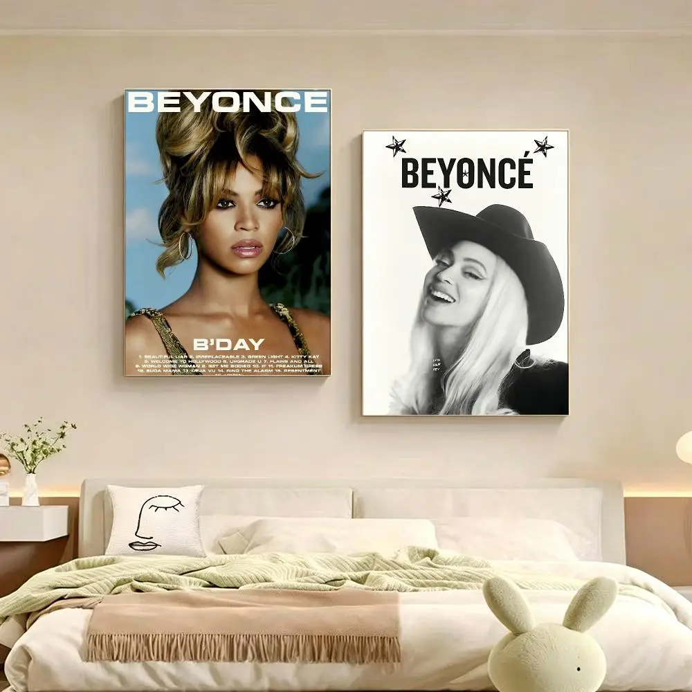 Person Beyonce Poster Poster Multiple Sizes  frameless Creamy Style Wall Art Home Decor For Living Room Bedroom gift