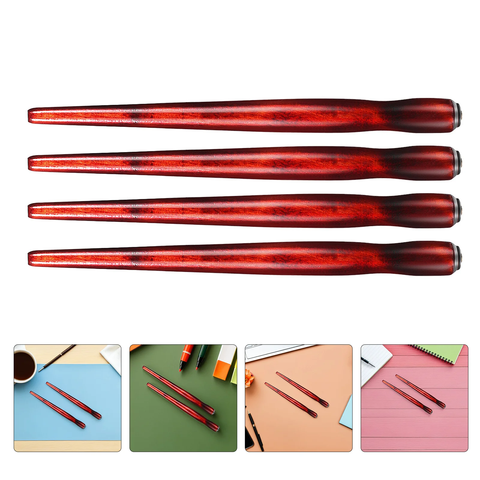 

8pcs Wooden Dip Holder Vintage Calligraphy Drawing Tool For Comic Ink Control Smooth Grip Long Use Dip Pen Holders For Painting