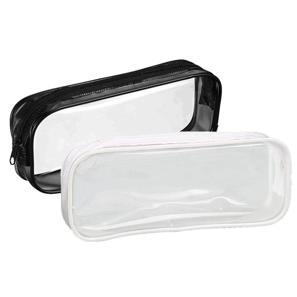 

2 Pcs Zipper Storage Bags Stationery Pen Water Proof Pencil with Portable Makeup