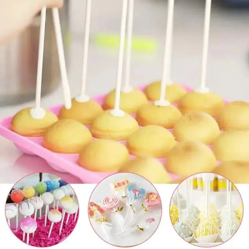 Cake Chocolate Candy Baking Accessories Mold Pastry Safety White Plastic Lollipop Stick Cake Decorating Tools DIY Decoration Bar