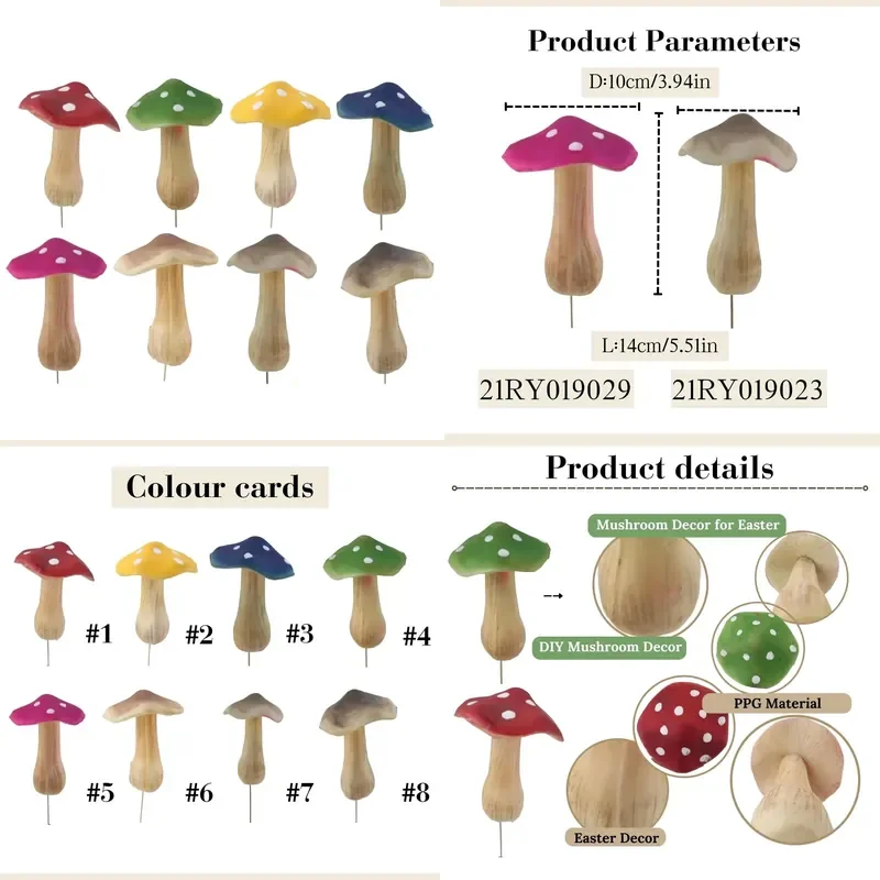 for  Holiday Garden Mushroom Decorations Landscape Easter