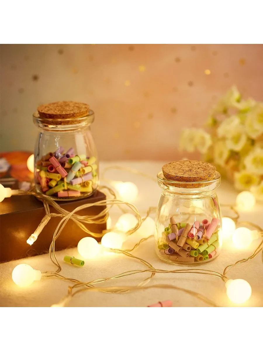 10 عبوات من برطمانات حفلات الزفاف الزجاجية المفضلة مع أغطية الفلين وعلامات التسمية وسلسلة لصنع الشموع مجموعة توابل الحلوى والصدف