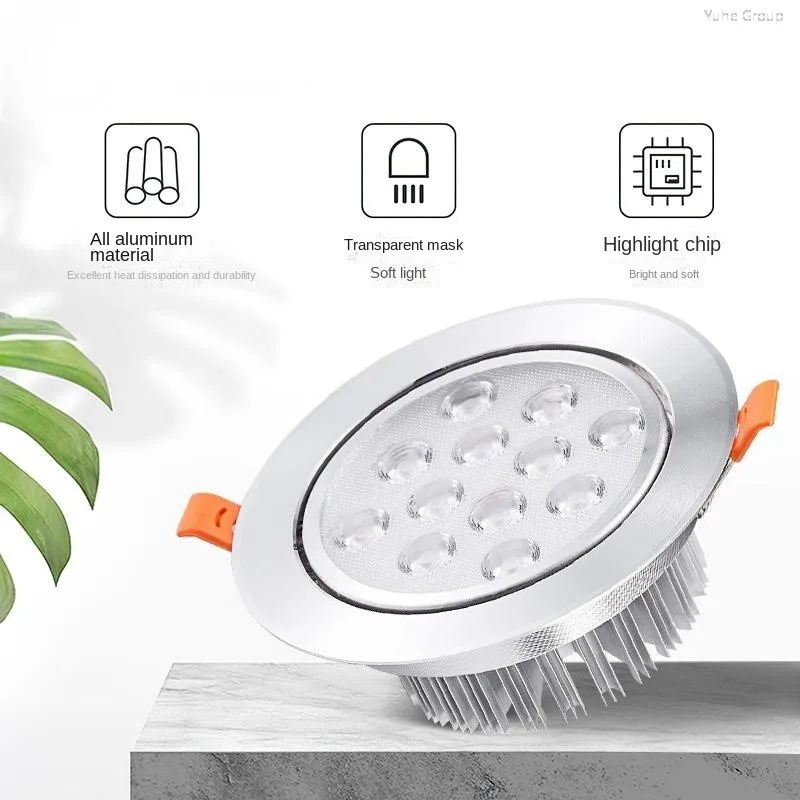 Lampada da incasso a soffitto a LED con driver 85-265V Lampada da luce ultra luminosa 3W-18W per decorazioni per negozi di casa