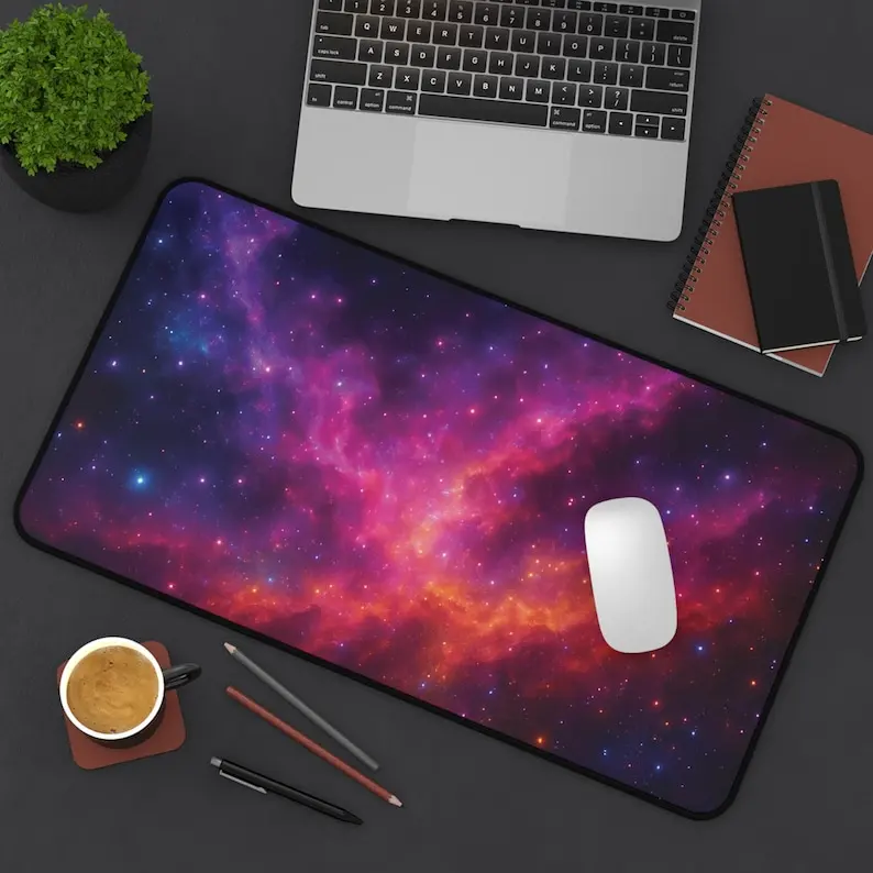 

Galaxy Space Game Mouse Pad, Space Office Decoration Desk Pad, Non-slip Waterproof Mouse Pad, Perfect Gift for Space Lovers