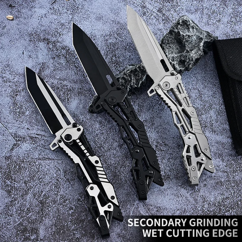 Outdoor mechanical knife folding knife with multi-function survival knife fruit knife outdoor camping fruit knife