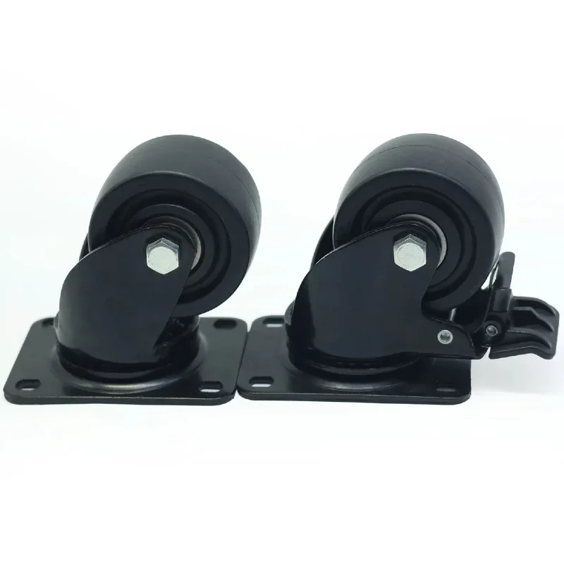 1 PC 2.5 inch/3 inch Low Profile Caster with Brake, Swivel Industrial Equipment Wheels for Cart
