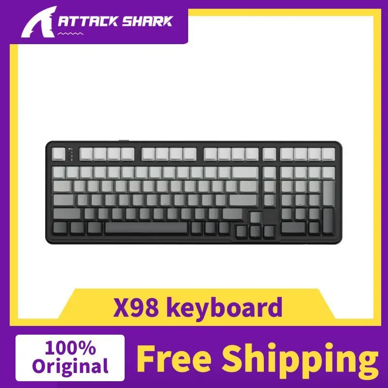 ATTACK SHARK X98 حشية لوحة المفاتيح الميكانيكية اللاسلكية RGB كاملة الحجم بلوتوث/2.4G/سلكية قابلة للتبديل السريع بطارية NKRO 4000 مللي أمبير في الساعة #1