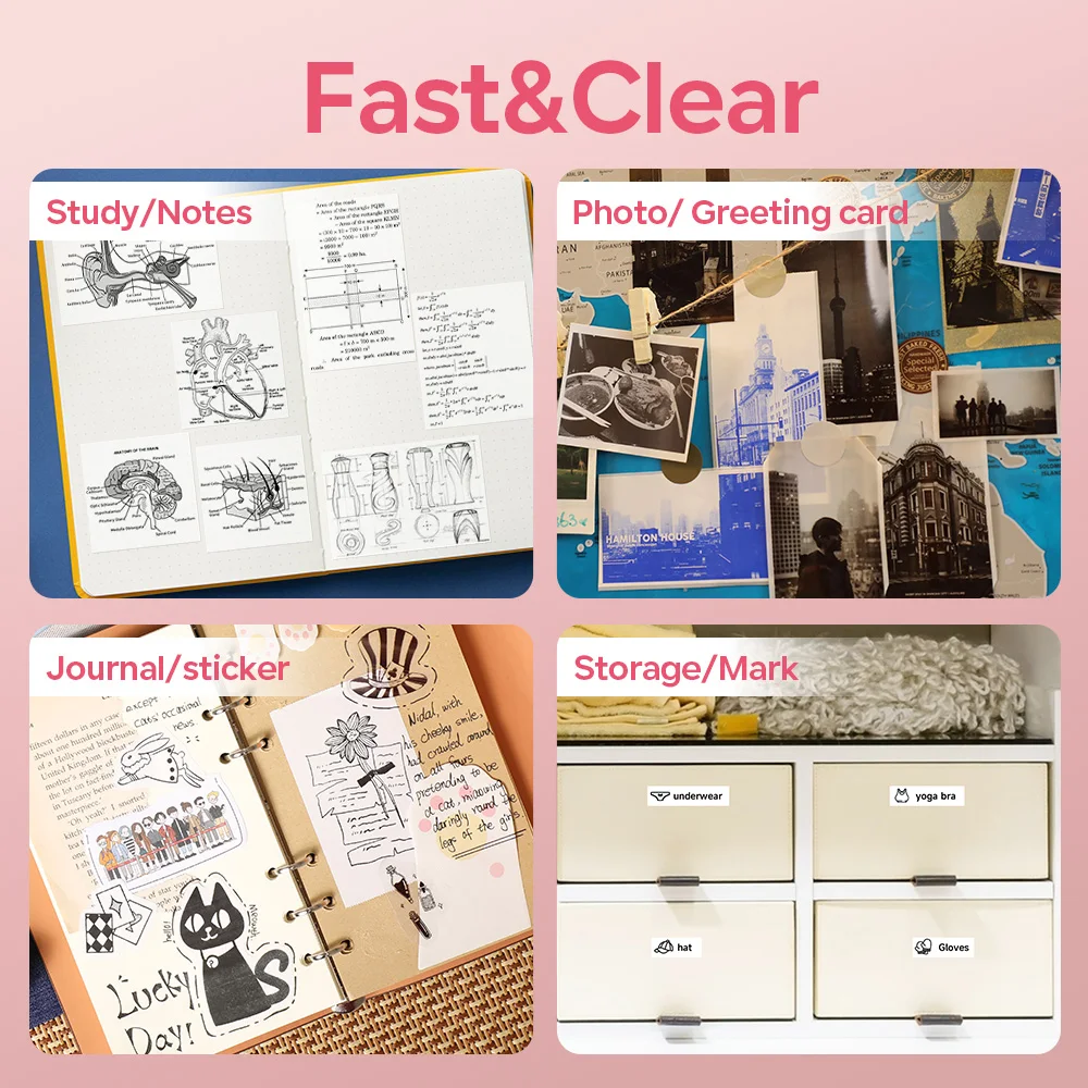 Phomemo M04AS Mini Photo Printer Wireless Bluetooth Thermal Label Maker 300dpi HD Printing for 110mm Paper Portable & Compact