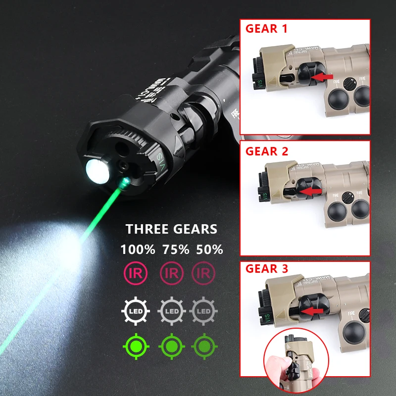 WADSN MAWL C1 Nylon Version Tactical Red Dot Sight Green Blue Laser IR Visible LED Aiming Outdoor Hunting Weapon Scout Lights