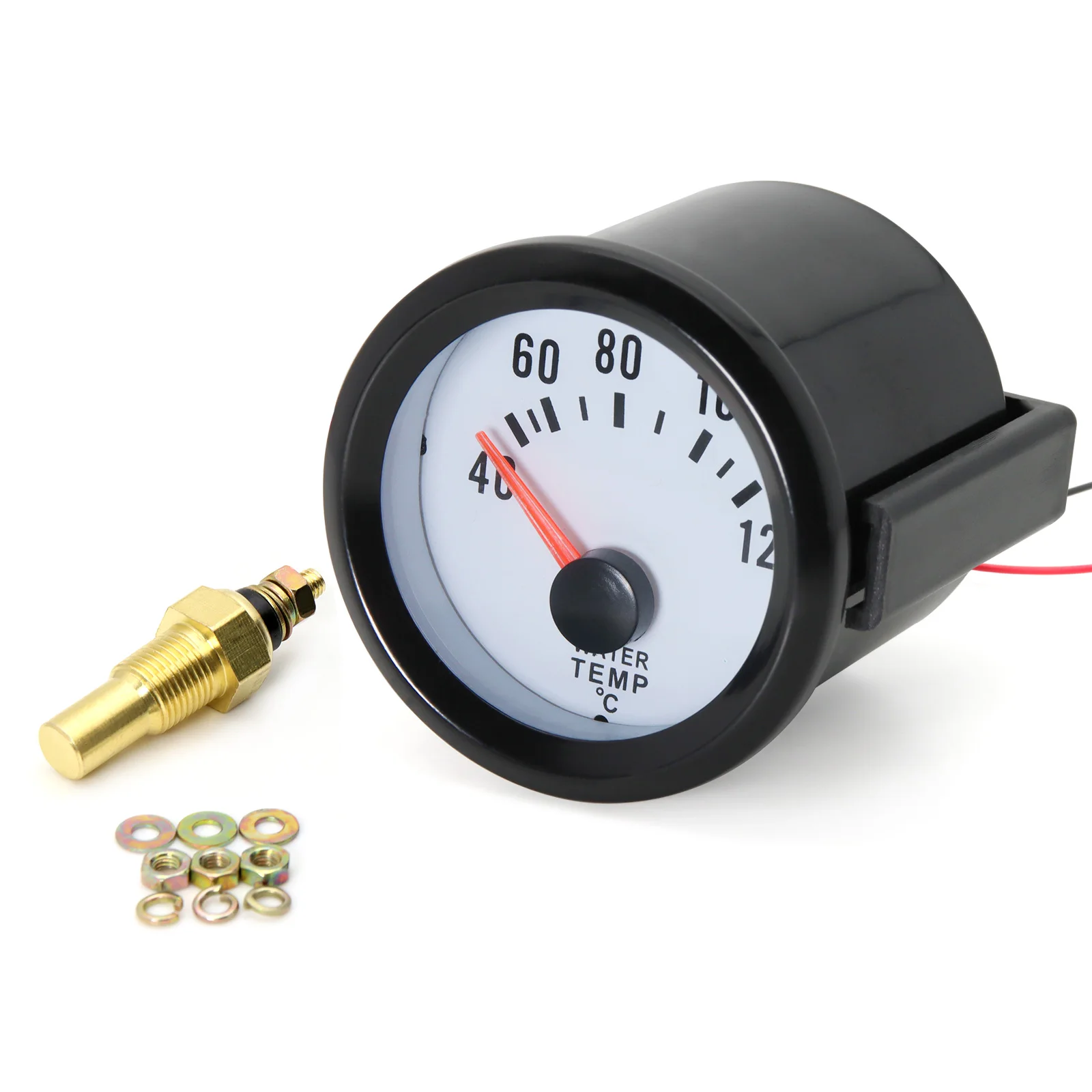 Gasoline Racing Car 40-120 ℃ 52mm Water Temperature Gauge with Temp Joint Pipe Sensor 26mm-40mm Hose Adapter DC12V