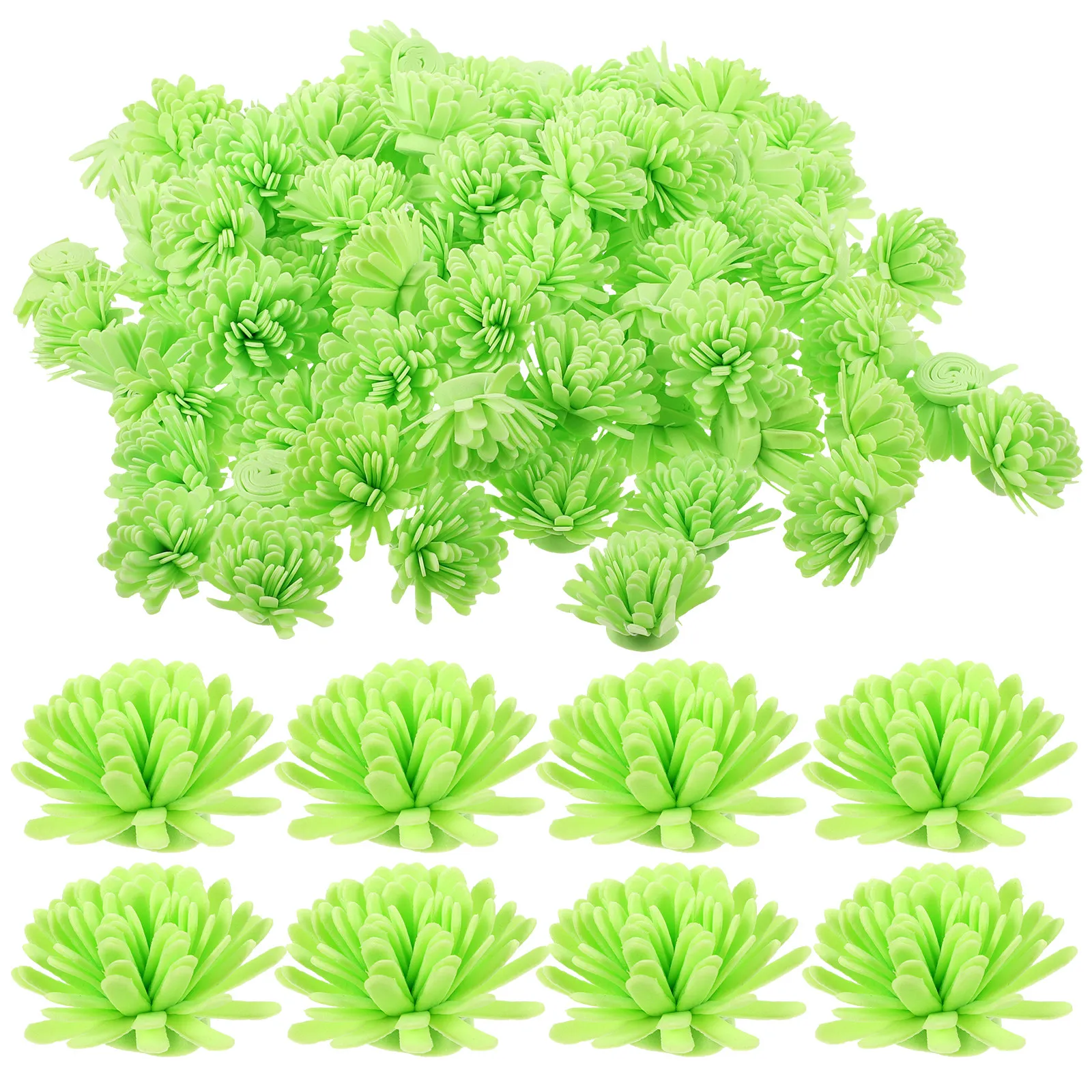 100Pcs Artificial Chrysanthemum Scented Flower Diffuser Aluminum Alloy Aromatherapy Passive Oil Diffuser for Home Office Bedroom