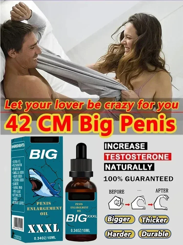 Minyak pembesar penebal Penis, minyak pembesar, Penis besar untuk pria, produk ereksi Penis, perawatan Perbesar XXXL