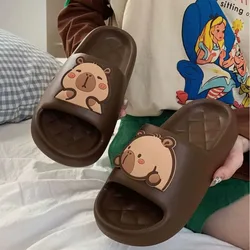 Capybara Flip Flops Women Slipper Kapibara Cute Cloud Sandals Summer Beach Slides House Room Home Shoes Kawai Flat Female Eva