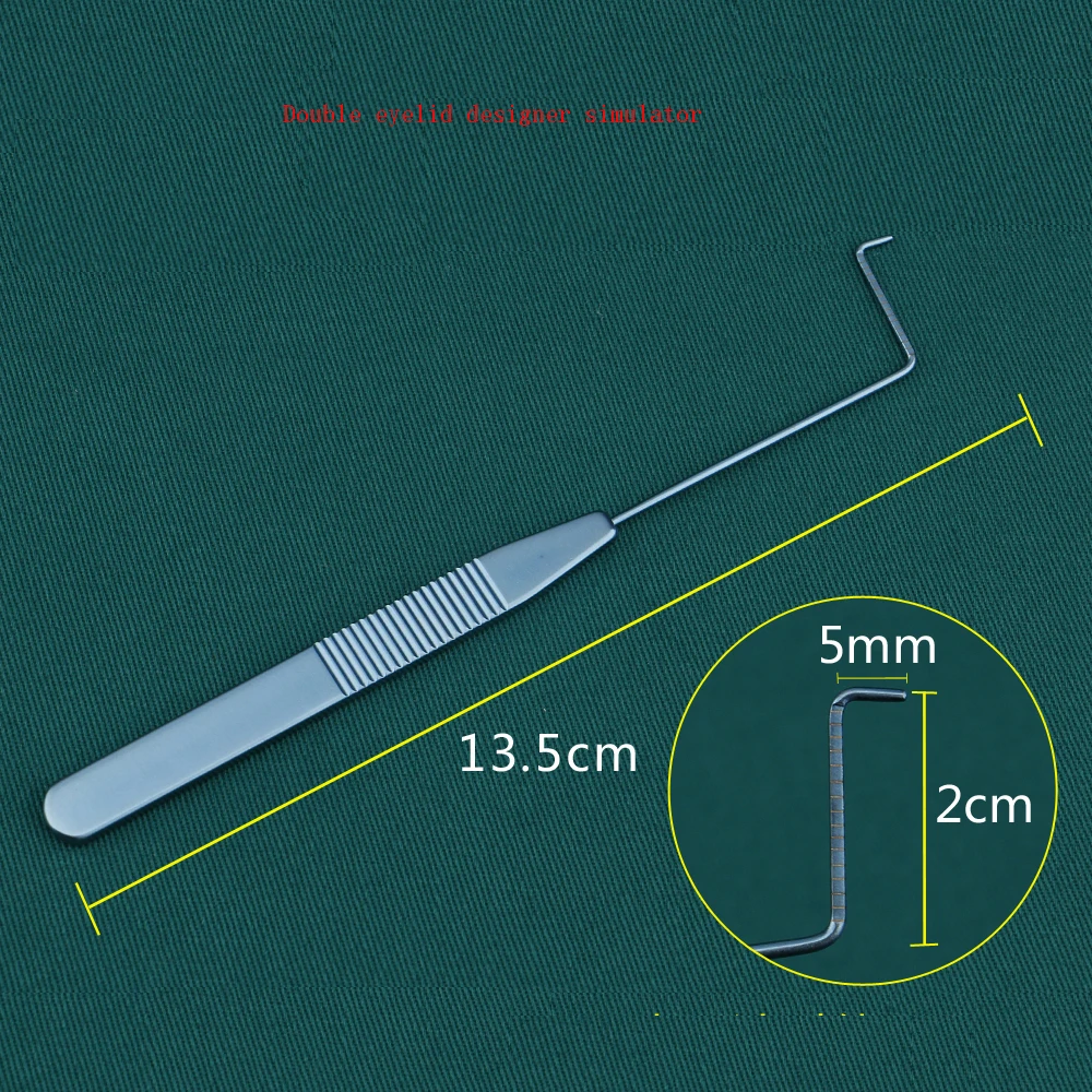 Designer a doppia palpebra, strumento per modellare la bellezza e la chirurgia plastica, triangolo con manico corto a doppia palpebra Manico dorato a forma di U da 8 mm cu