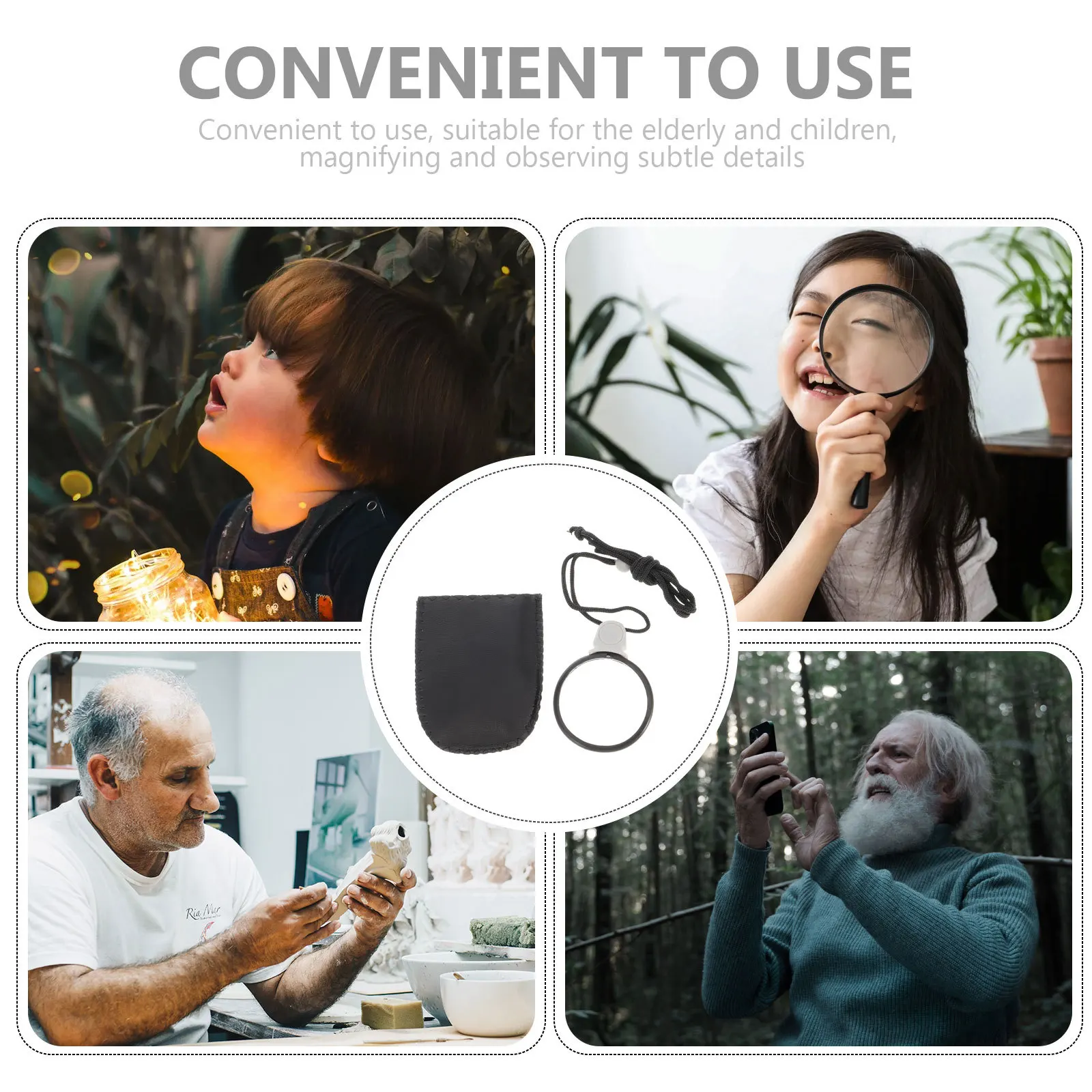 

Hanging Loupe Necklace Magnifier Monocle Lens Jewelry Clear Vision Reading Aid Compact Travel Tool Necklace Magnifier