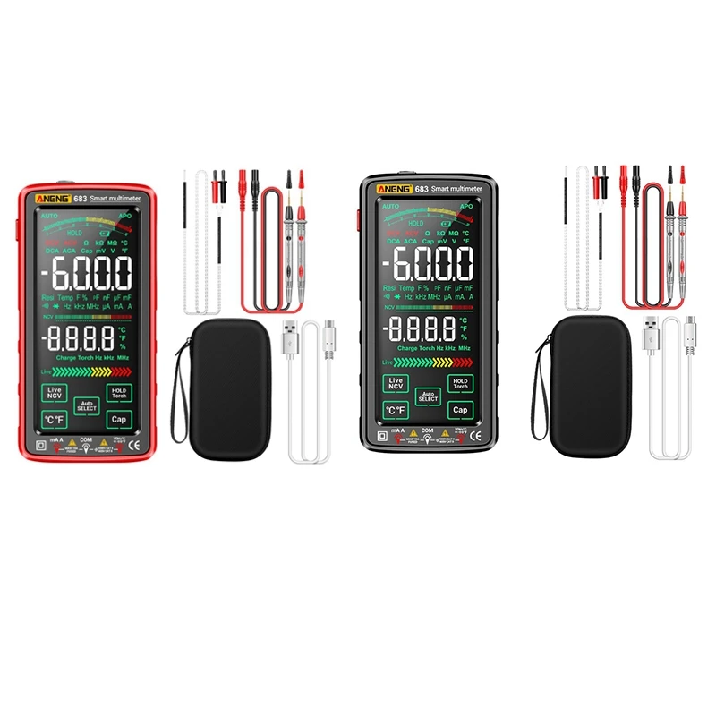 ANENG 683 Smart Multimeter High-End Touch 6000 Counts Multimetro Test Rechargeable Multitester AC/DC Voltage Tester Tool Durable