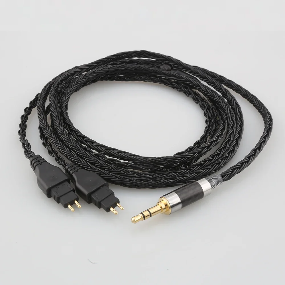 HiFi 16 Core Black 7N OCC Copper Earphone Cable For Sennheiser HD580 HD600 HD650 HDxxx HD660S HD58x HD6xx Headphone