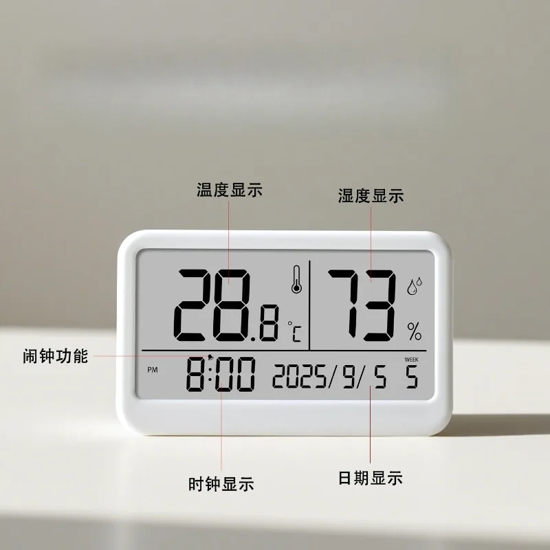1pcs Digital Alarm Clock LCD Display Travel Alarm Clock Small Digital Clock With Calendar Temperature Battery Operated Clocks