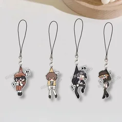 Bungo Stray Dogs Anime Phone Lanyard Dazai Osamu Nakahara Chuuya Cartoon Q Version Rope Lariat Acrylic Pendant Ornament Collect