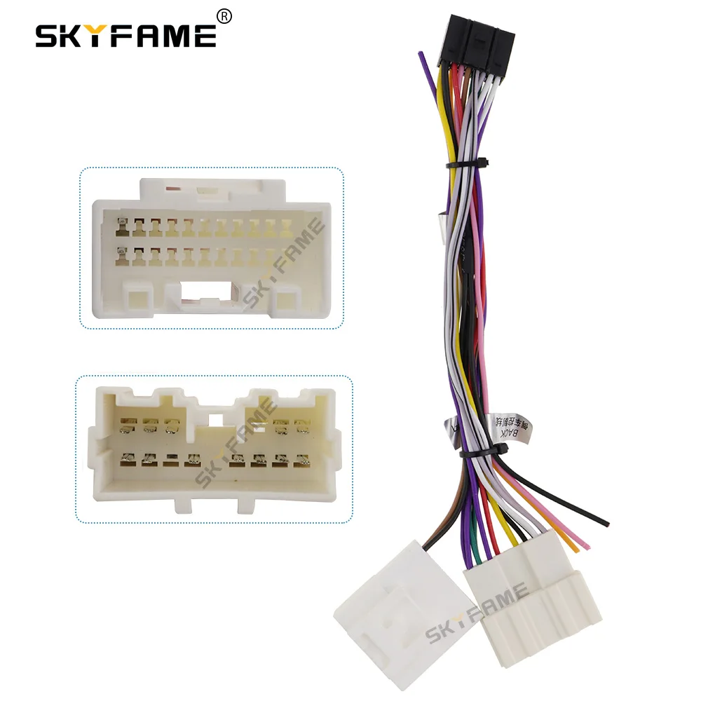 SKYFAME 16Pin Car Stereo Wire Harness Adapter Power Cable For Mitsubishi Sport Grandis