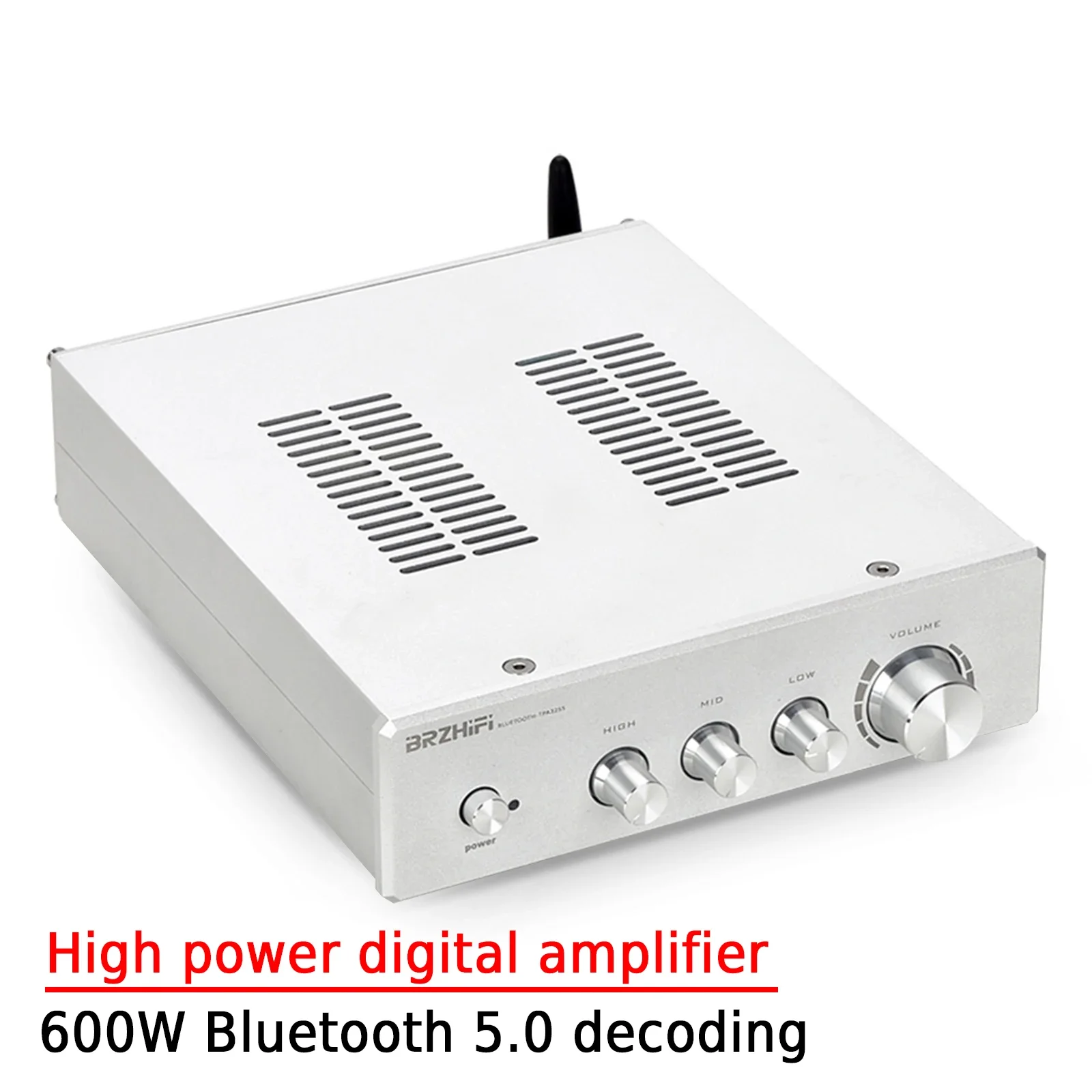 

AMXEKR Desktop High Power Digital Amplifier Home 600W Bluetooth 5.0 Decoding Fever Level with High and Low Tones