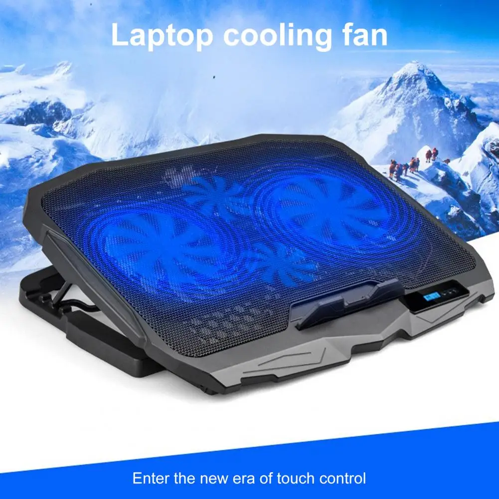 Laptop Cooling Pad with USB Ports 6 Wind Speeds Fast Heat Dissipation Cooler Stand Adjustable Height Notebook Cooling Stand