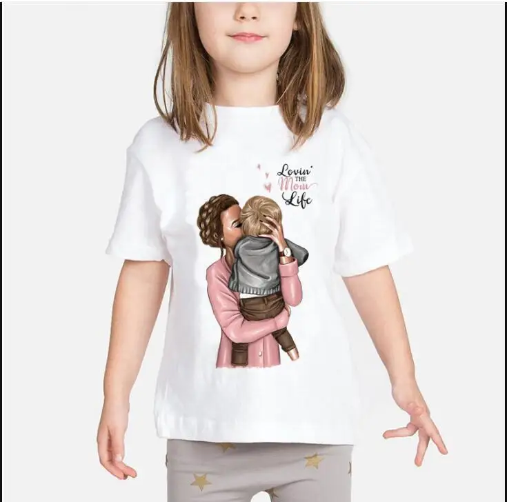 Camiseta de verano para gran oferta y niña, camisetas de moda para madre y bebé, camisetas con estampado Kawaii de Love Life