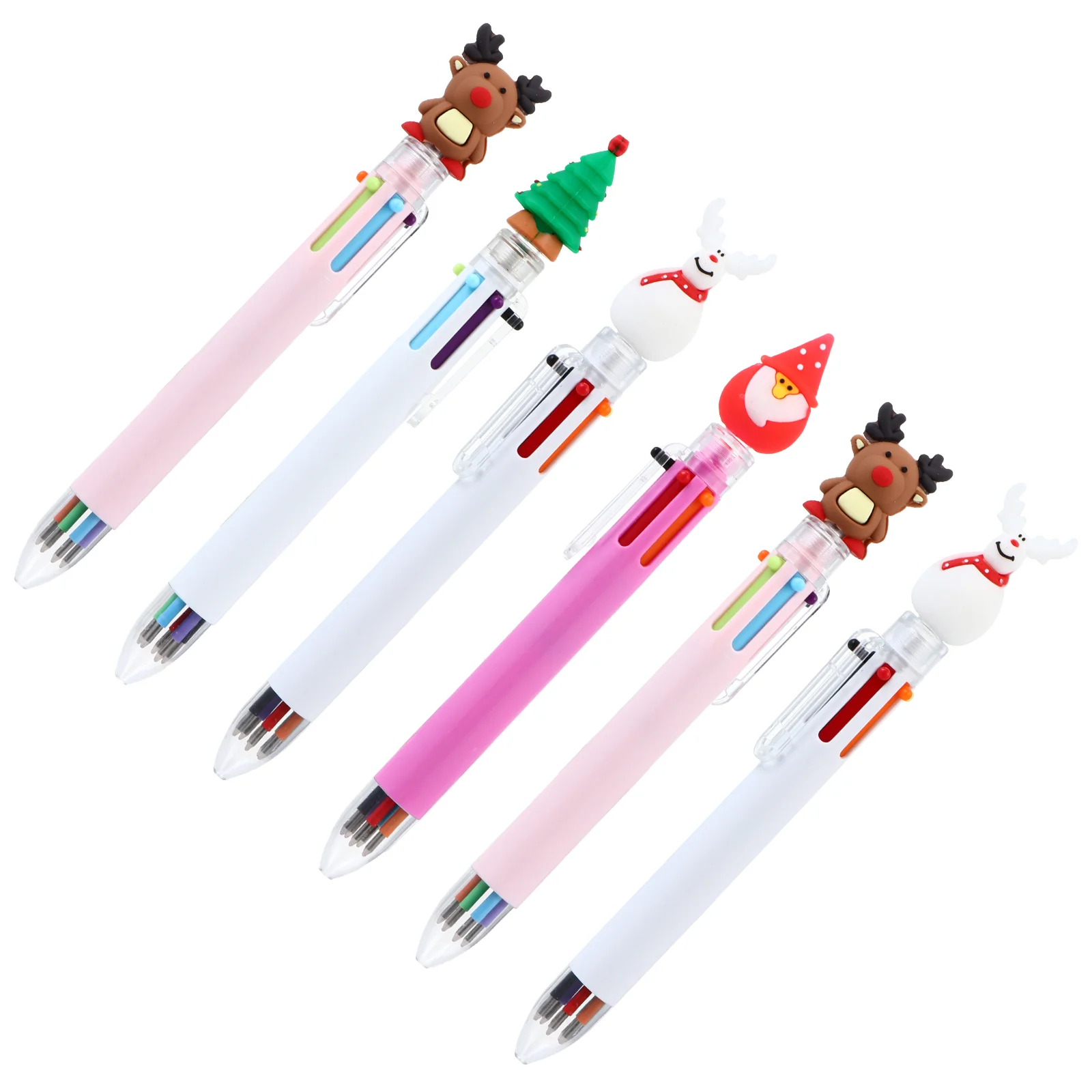 

6 Pcs Come Pen Christmas Gel Ink Xmas Theme Plastic Neutral Design Cartoon Festival