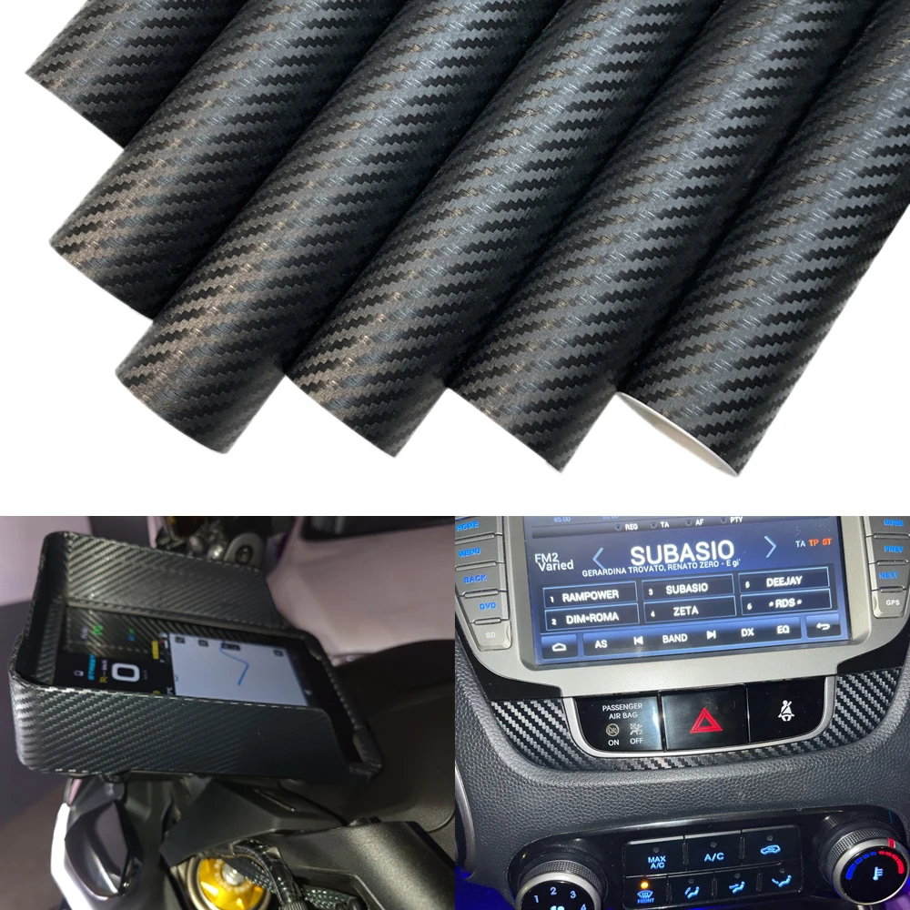 

3D Carbon Fiber Vinyl Wrap Car Sticker Black Color Change Vinyl Film Car Wrap Film Adhesive Motorcycle Decal Auto Accessories