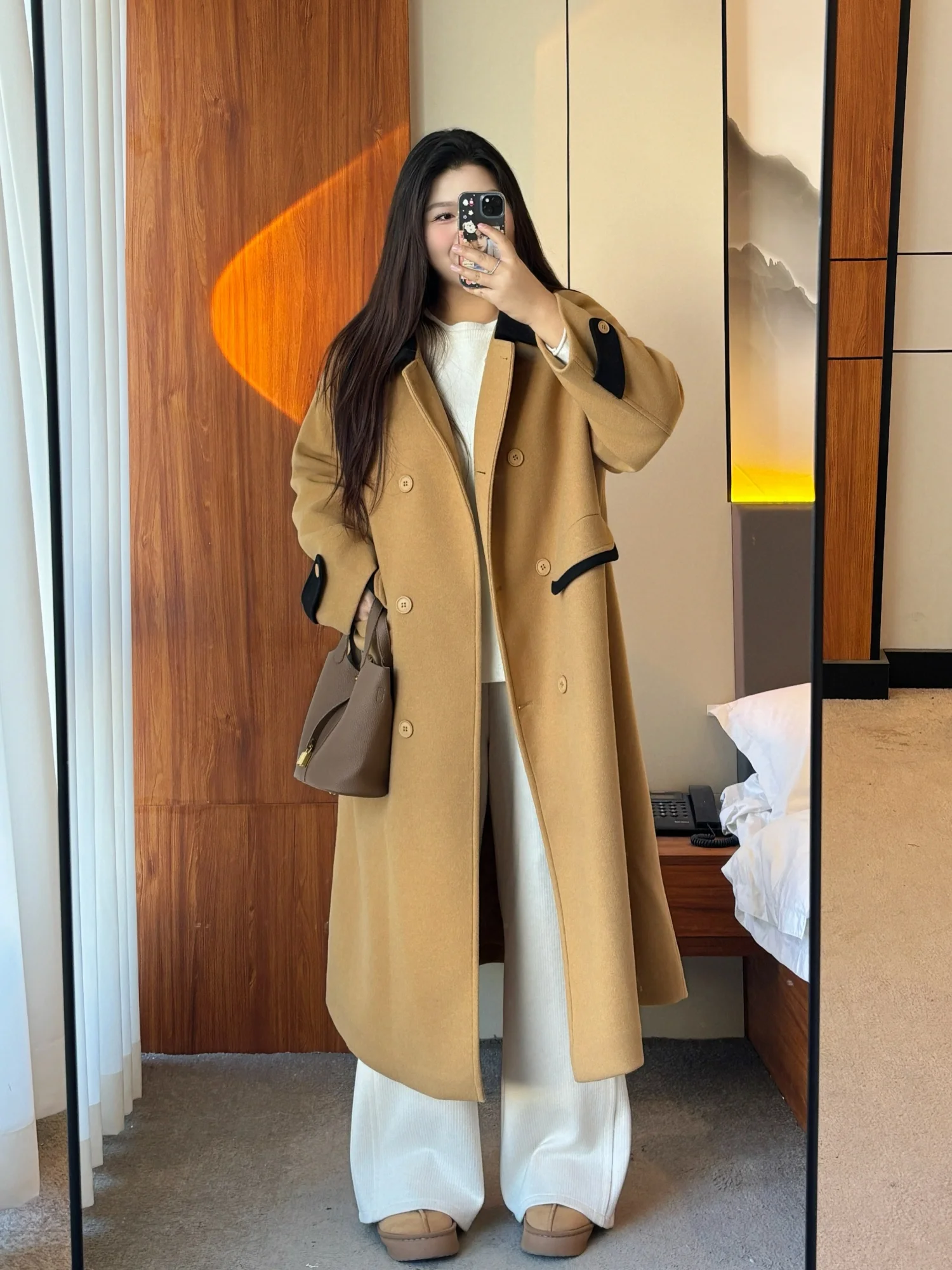 

Модное длинное пальто с лацканами для полных женщин, осенне-зимнее, утепленное, из фланели, в повседневном стиле, с обычными рукавами, длинная рубашка-пальто