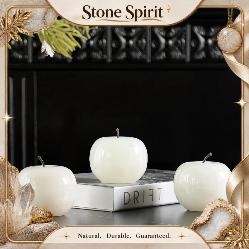 【Natural】Modern light luxury solid natural marble jade apple ornament decoration entrance TV cabinet decoration