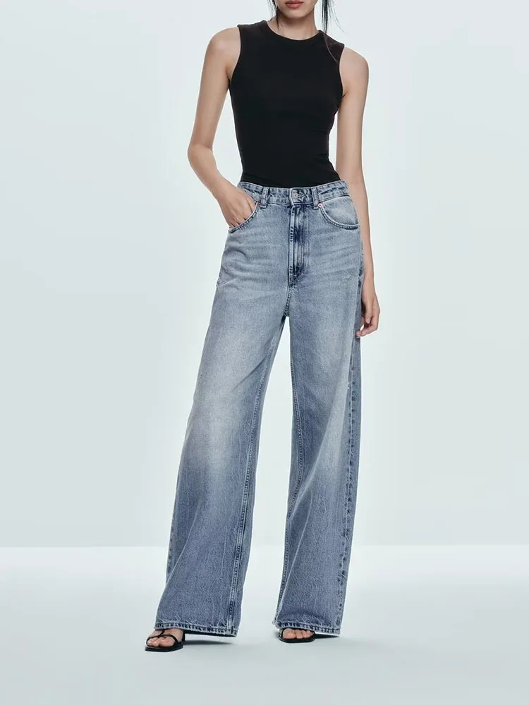 

Классические джинсовые джинсы с высокой талией и широкими штанинами, женская коллекция премиум-класса, Новое поступление, осенний сезон, 3607027, этническая сценическая одежда