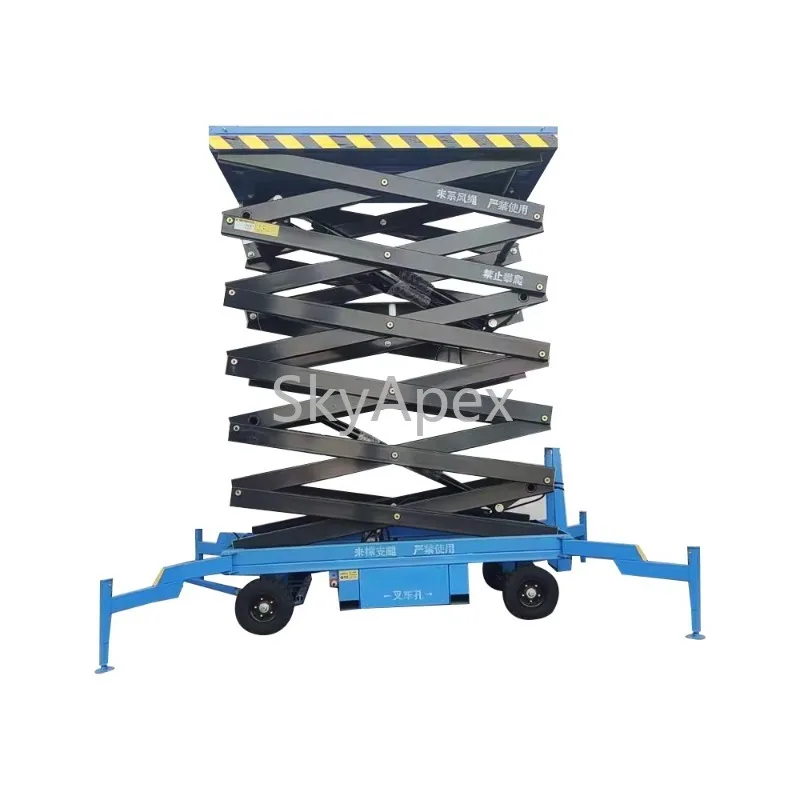 Mobile Scissor Lift Aerial Work Automatic Sky Lift Mobile Lifter Stable Structure Easy Move For Indoor Outdoor High Altitude Use