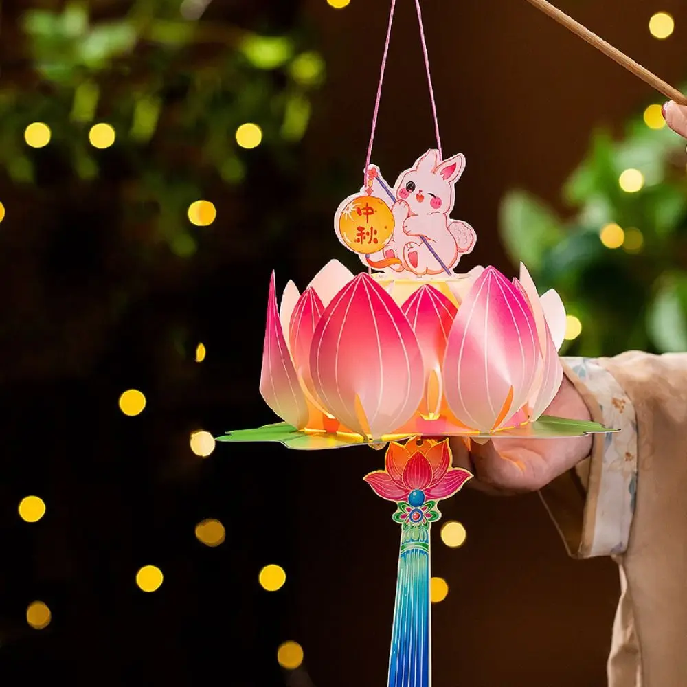 Creative Lightweight LED Light Lanterns Handheld Glowing Flower Lantern Material Package Paper Lantern Party Atmosphere