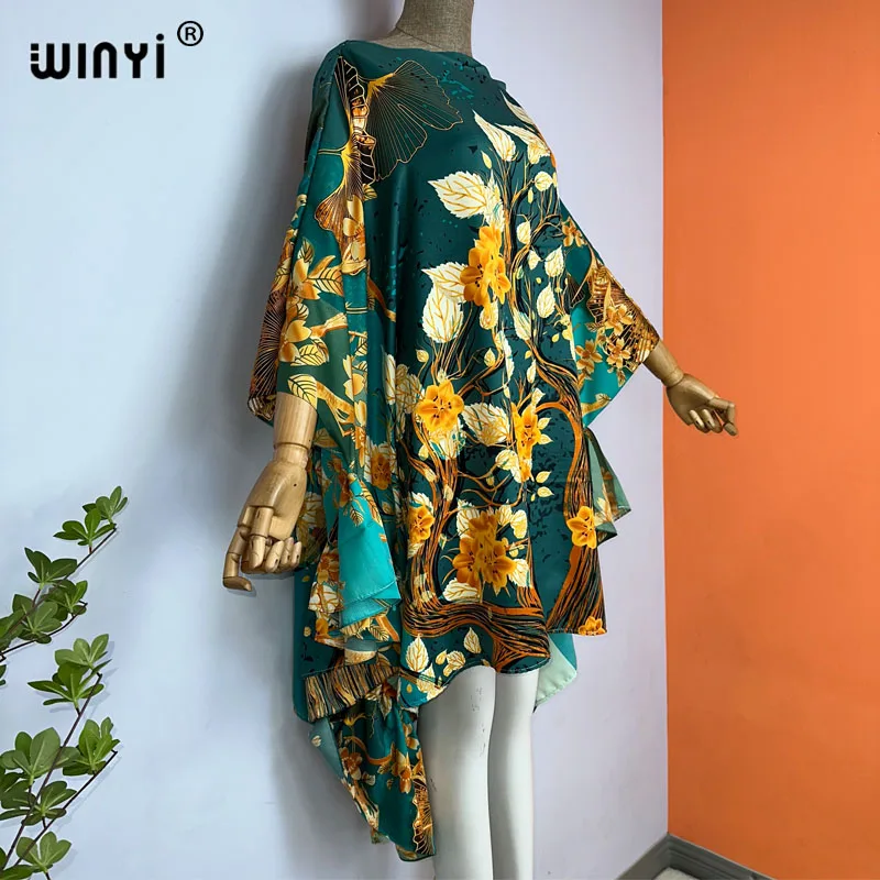 Kobiety WINYI boho letnia moda wieczorowa impreza plażowa Africa Lady kaftan wakacje z jednym dekoltem seksowna elegancka okrycie plażowe sukienka