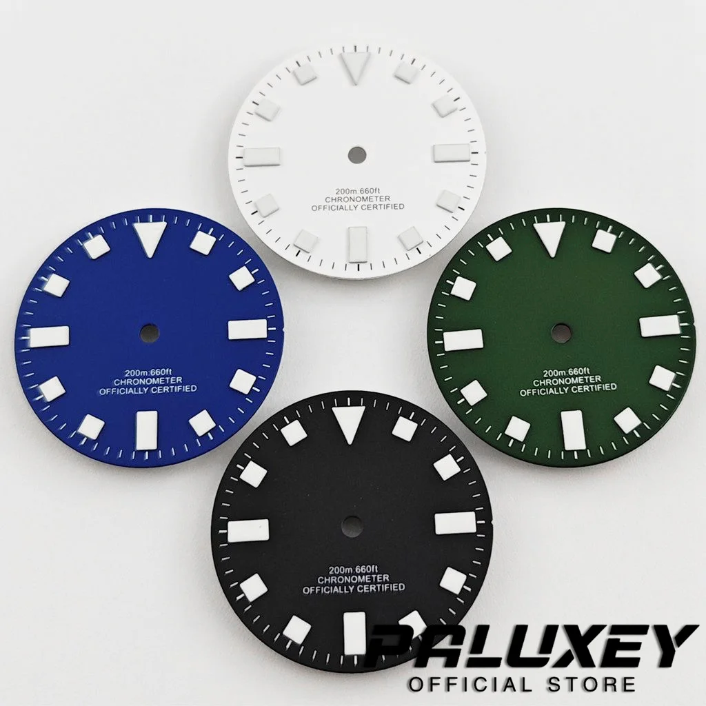 Sterile Diver 29mm Watch Dial Multi‑Color Luminous Index No Date Window Fit NH35 NH36 ETA 2824 2836 Miyota 8215 Mingzhu Movement