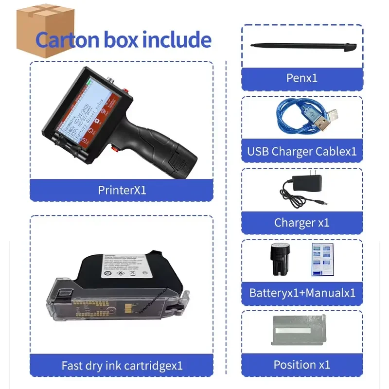 Picture 5: Yaomatec 12.7mm Handheld Inkjet Printer Portable Batch Coding Machine for Date QR Barcode Logo Expiry Date Printing on Carton