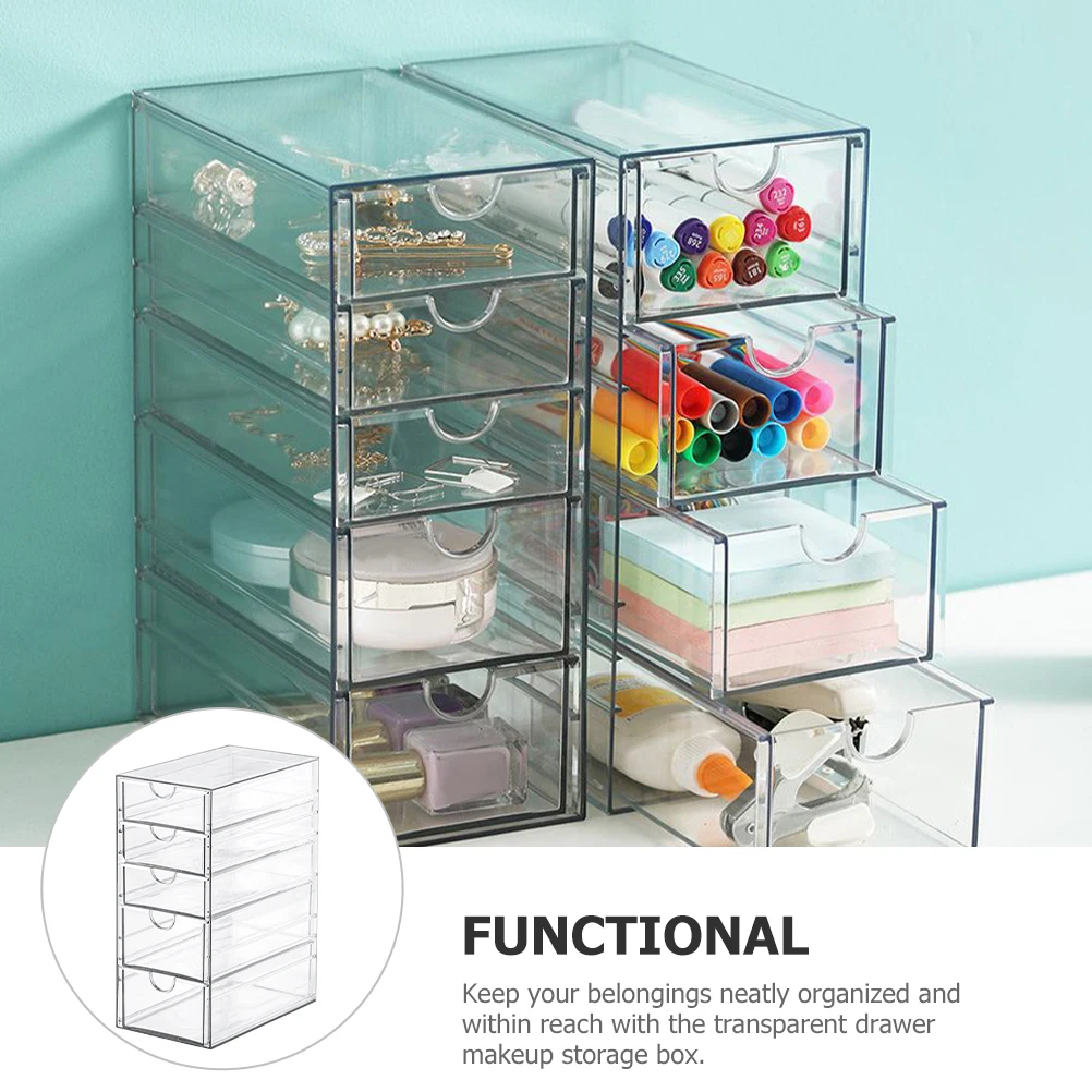 

6 Layer Drawer Type Storage Box Desk ganizer for Makeup Tabletop Storage Case Stationery Multi Functional Container