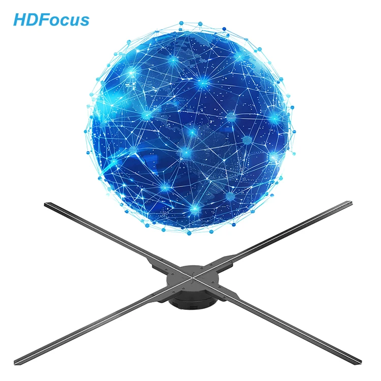

Hot Selling 3d Visual 100CM 4 Blade 3d Hologram Fan Wifi App Remote Control Led Fan Light 3d Hologram Fan