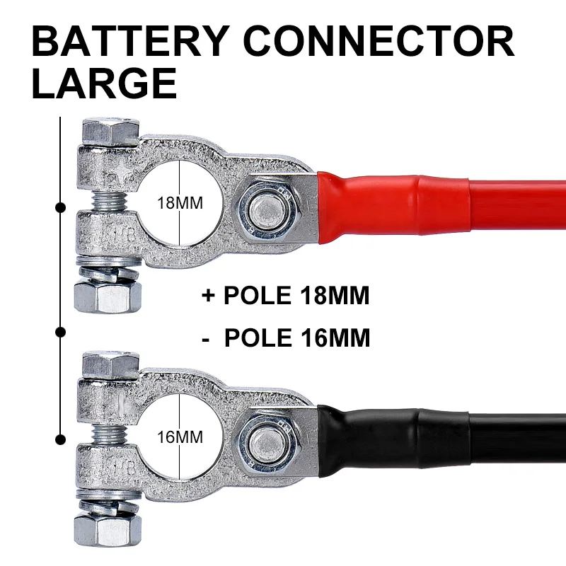 Car Inverter UPS 6 4 2 0 AWG Battery Connection Cable 25mm Super Soft Silicone Wire 35mm 50mm with Lug Parallel Connect Bellows