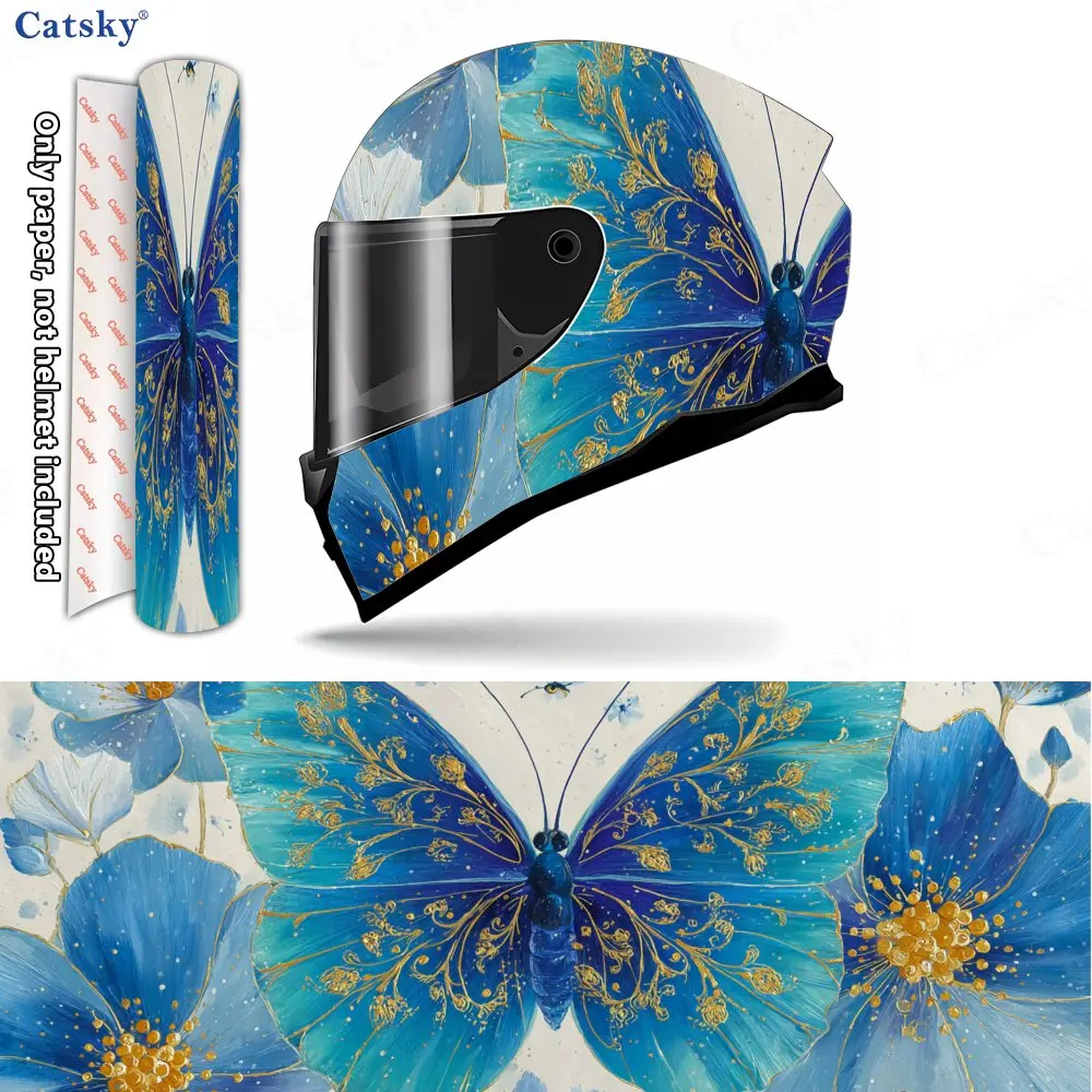

Colorful Butterfly Art Style Helmet Vinyl Wraps, Waterproof Scratch-Resistant Full Face Helmet Decals, Durable PVC Decoration Pr