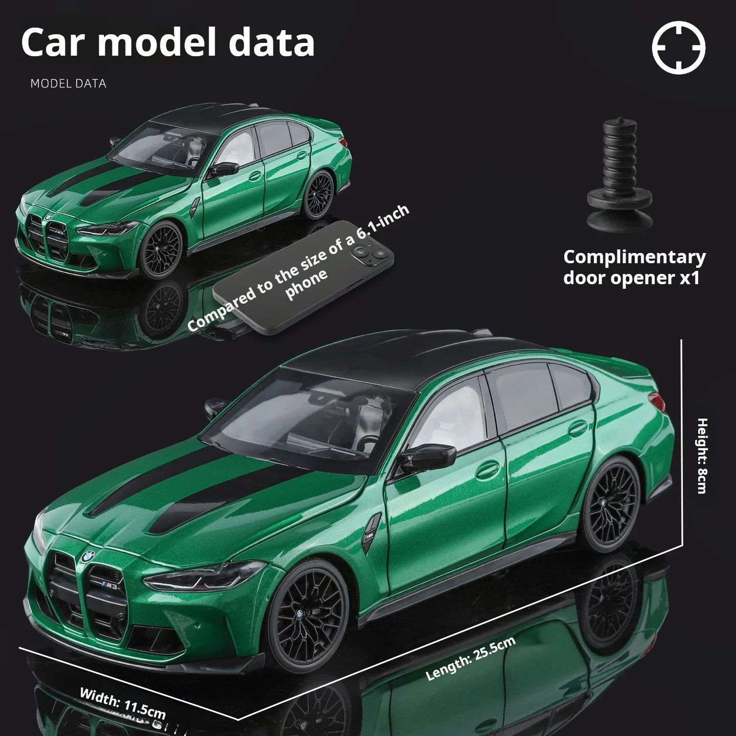 1:18 BMW M3 Model Car Exquisite Simulation Alloy Diecast Model