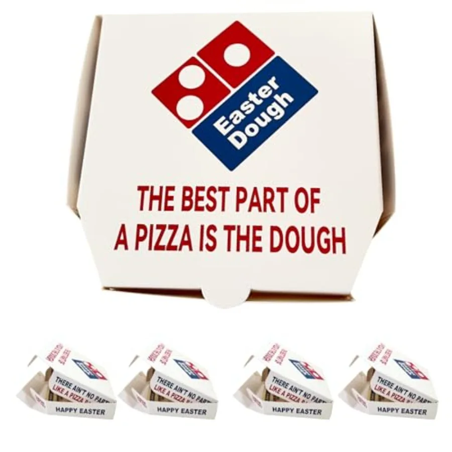Relleno para Cestas de Regalo, Caja para Dinero en Efectivo, Regalo para Adolescentes, Porta Tarjetas de Regalo, Mini Caja de Pizza con Sorpresa de Masa de Pascua