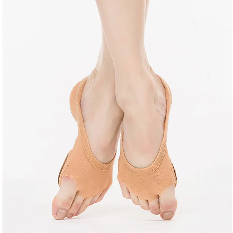 Demine Belly Pilates Shoe Insole Dancing Pointe Pads for Ballet Dance Rhythmic Gymnastics Foot Tip Protector Half Socks