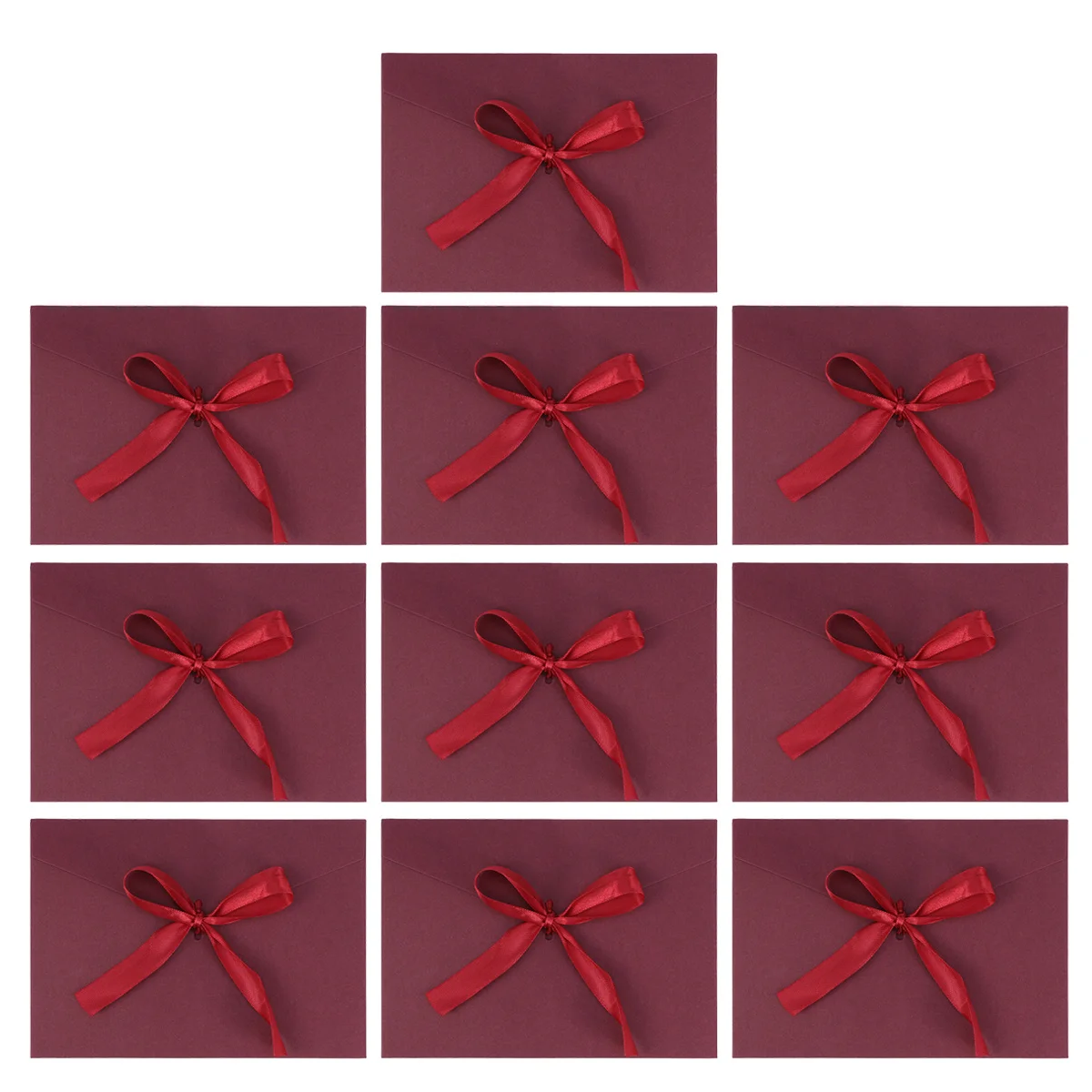 

10Pcs 17.5x12.5cm Retro Creative Bow Envelopes Dark Red Wedding Birthday Party Invitations Solid Friendly
