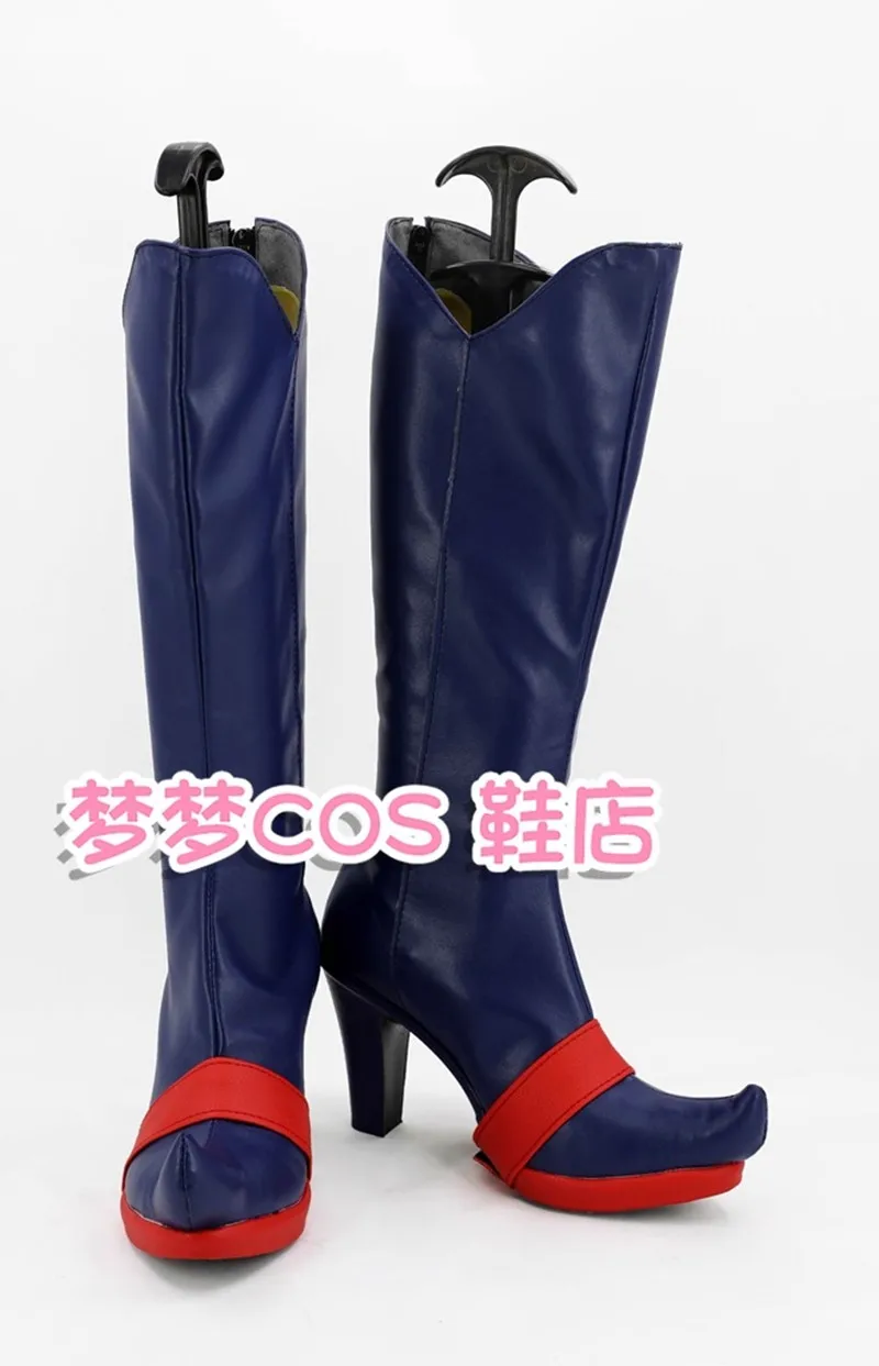 Little Witch Academia Lotte Jansson Costume Cosplay Scarpe Stivali fatti a mano in ecopelle