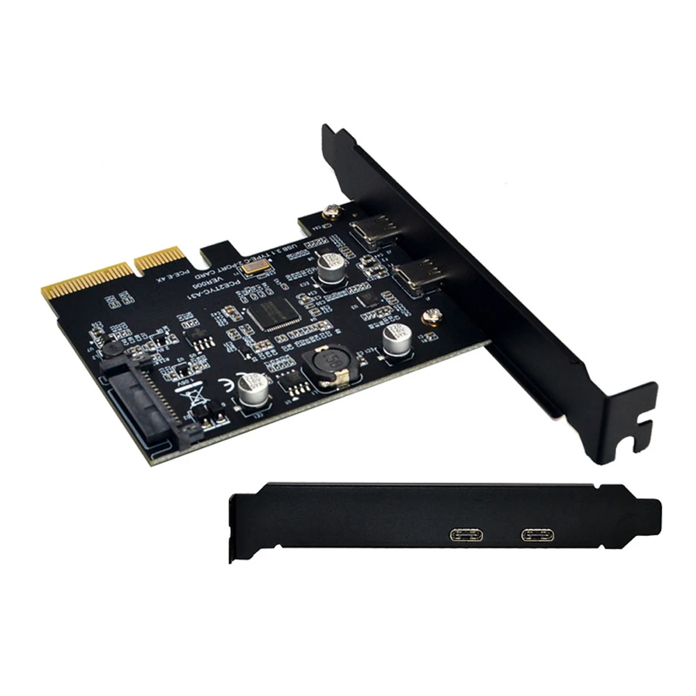 

USB 3.1 PCIE PCI Express Expansion Card PCI-E 4X to USB 3.1 Gen2 10Gbps 2-Port USB C Adapter ASMedia ASM3142 Chipset For Desktop