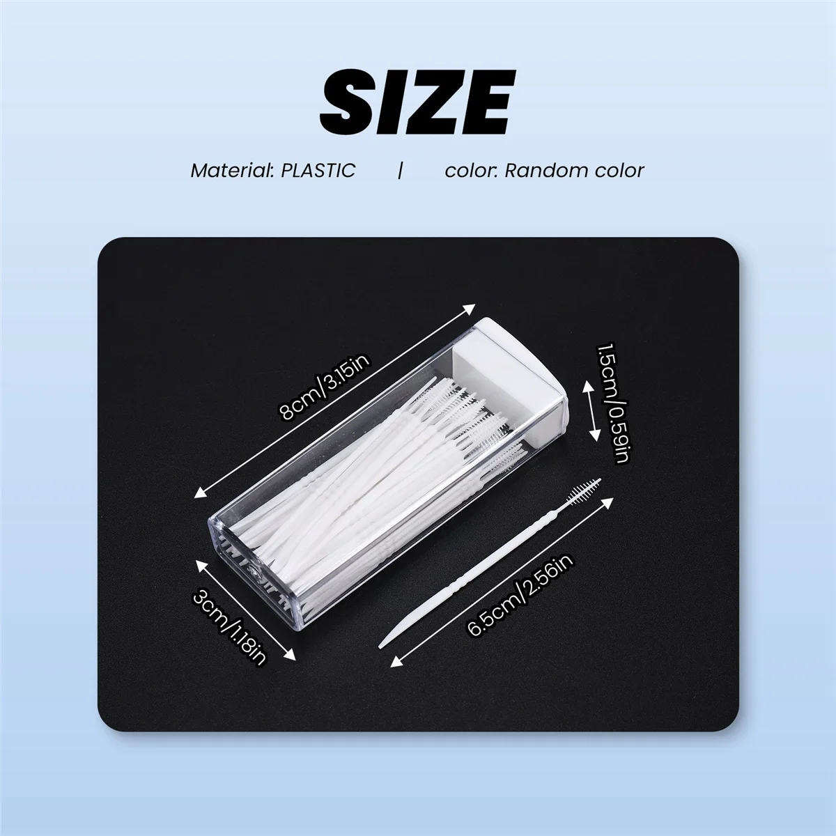 ไม้จิ้มฟันพลาสติกแบบ2ทาง50ชิ้นแปรงทำความสะอาดซอกฟันแบบพกพาสีแบบสุ่ม